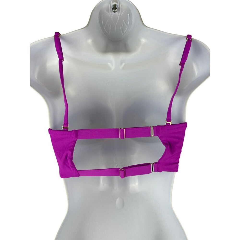 Beach Bunny Women's Swim Top Bralette Purple Animal Print Adjustable Medium NEW - Picture 2 of 5